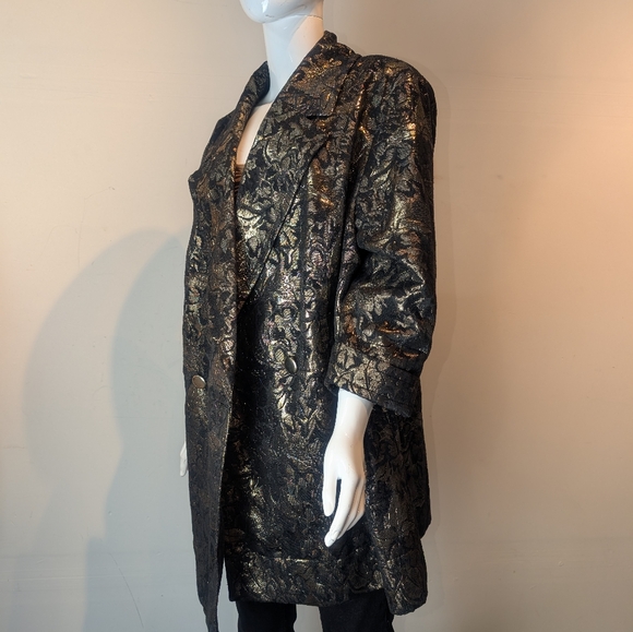 Lane Bryant Brocade Blazer Black and Gold Size 18/20 - Picture 3 of 15